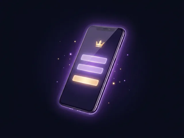 Sign-up form on a phone with the Royal Reels crown
