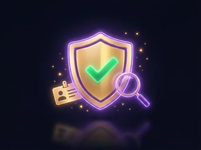 Account verification shield with a green tick
